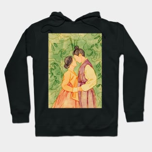 Korean hanbok couple in the garden Hoodie